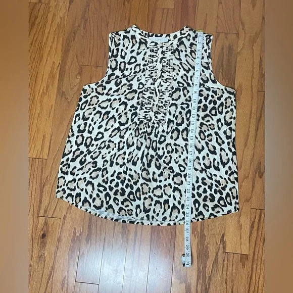 LOFT- Animal Print Sleeveless Blouse Size L - Picture 7 of 10